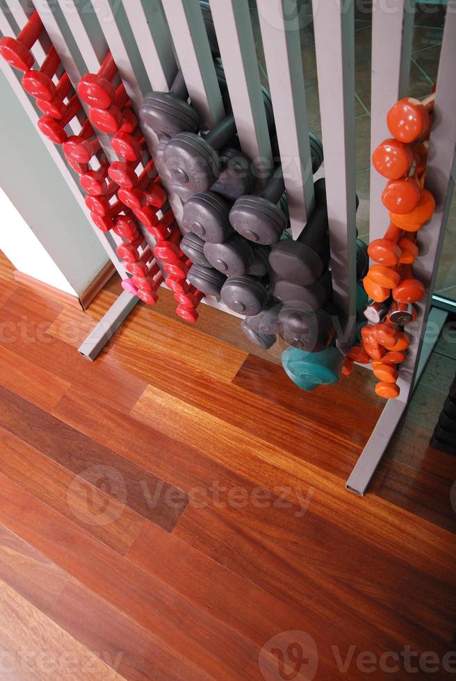 dumbbells. in gym photo