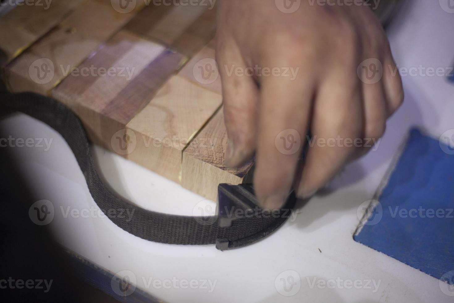 Bonding boards made of wood. photo