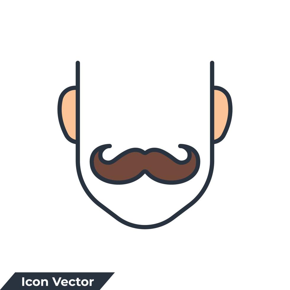 Ilustración de vector de logotipo de icono de bigote. plantilla de símbolo de bigote para la colección de diseño gráfico y web