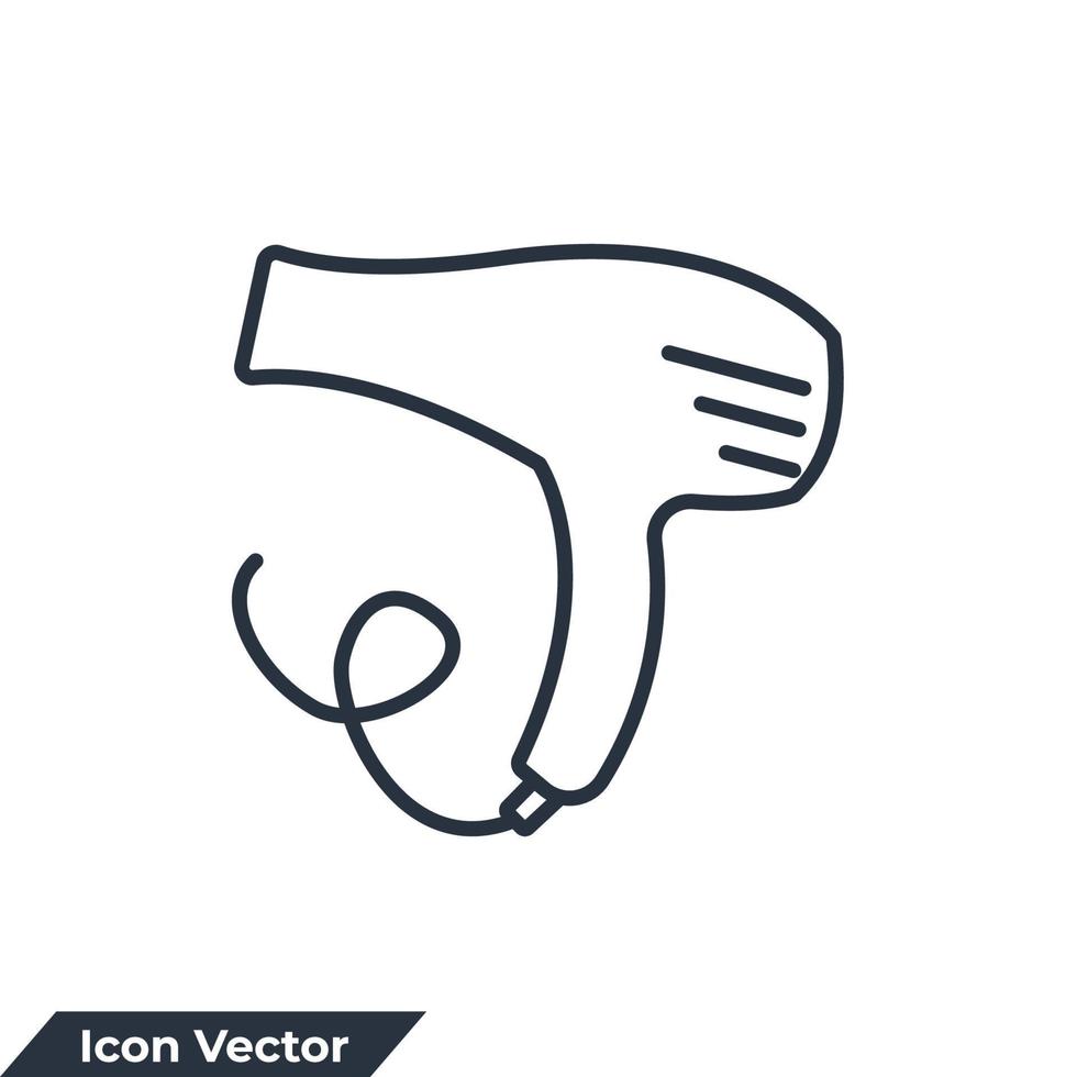 hair dryer icon logo vector illustration. hair dryer symbol template for graphic and web design collection