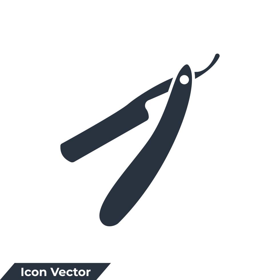 Ilustración de vector de logotipo de icono de navaja recta. plantilla de símbolo de navaja recta para la colección de diseño gráfico y web
