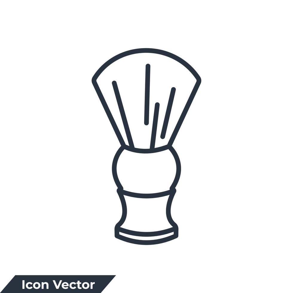 Ilustración de vector de logotipo de icono de brocha de afeitar. plantilla de símbolo de brocha de afeitar para la colección de diseño gráfico y web