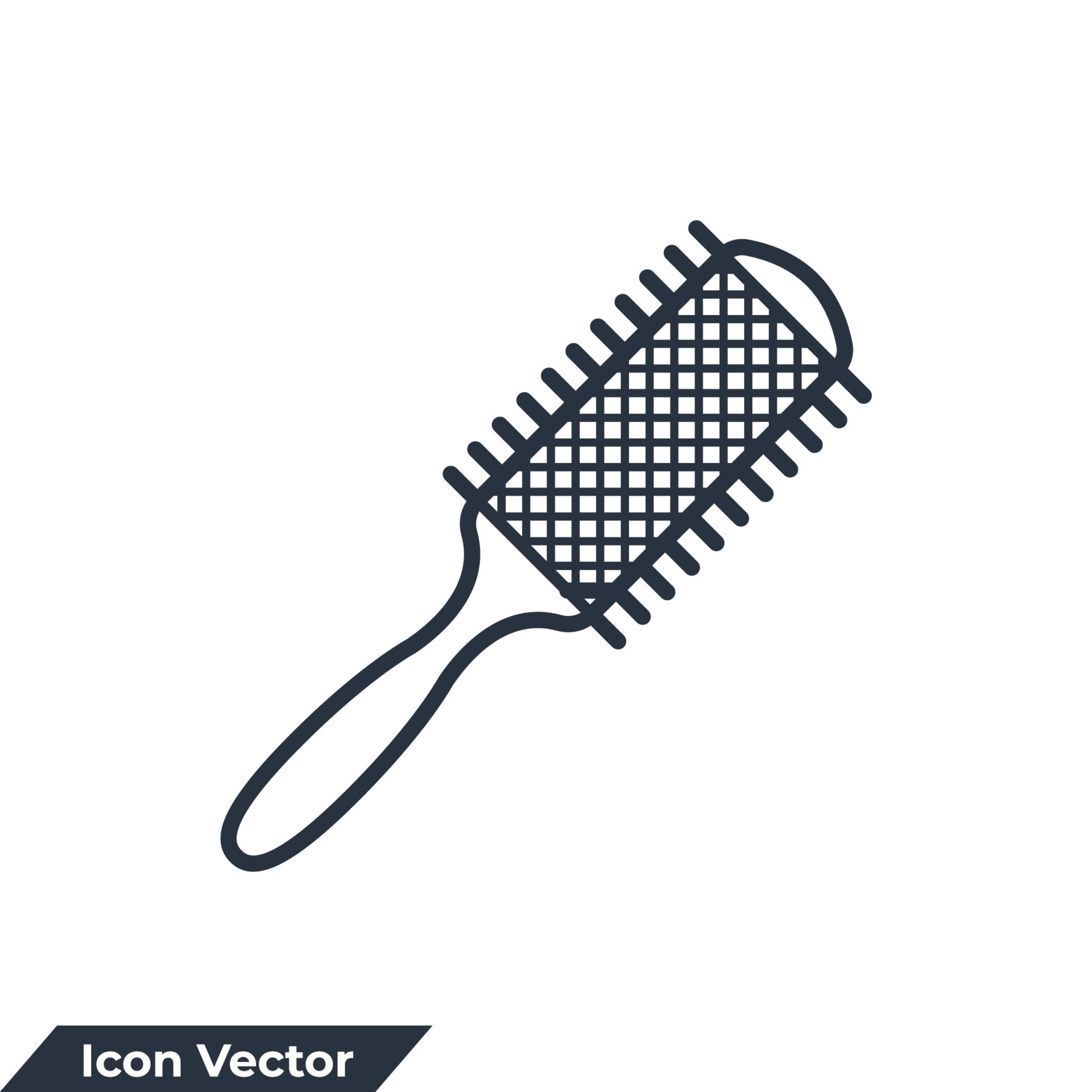 hair brush icon logo vector illustration. comb symbol template for