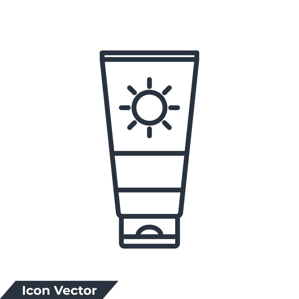 lotion icon logo vector illustration. Sunscreen symbol template for graphic and web design collection