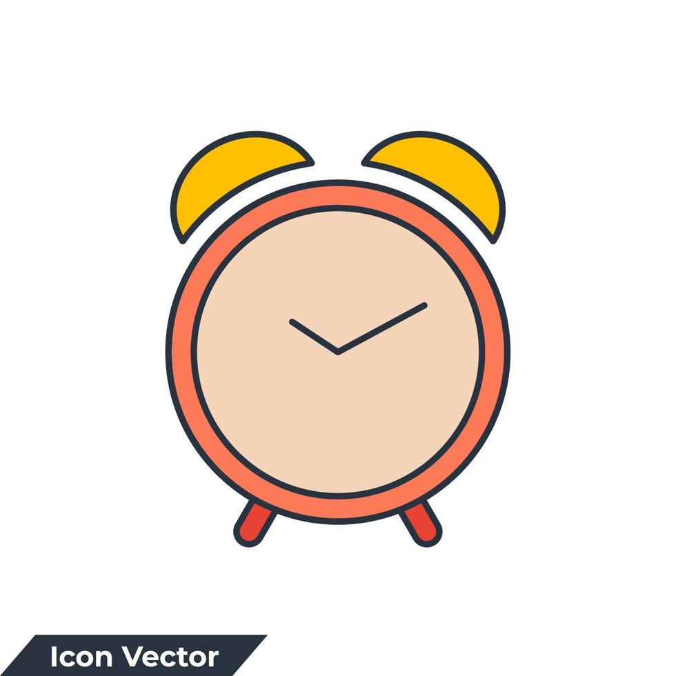 ilustración de vector de logotipo de icono de reloj de alarma. plantilla de símbolo de llamada de despertador para colección de diseño gráfico y web