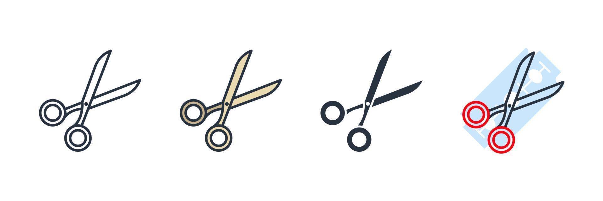 scissor icon logo vector illustration. scissor symbol template for graphic and web design collection