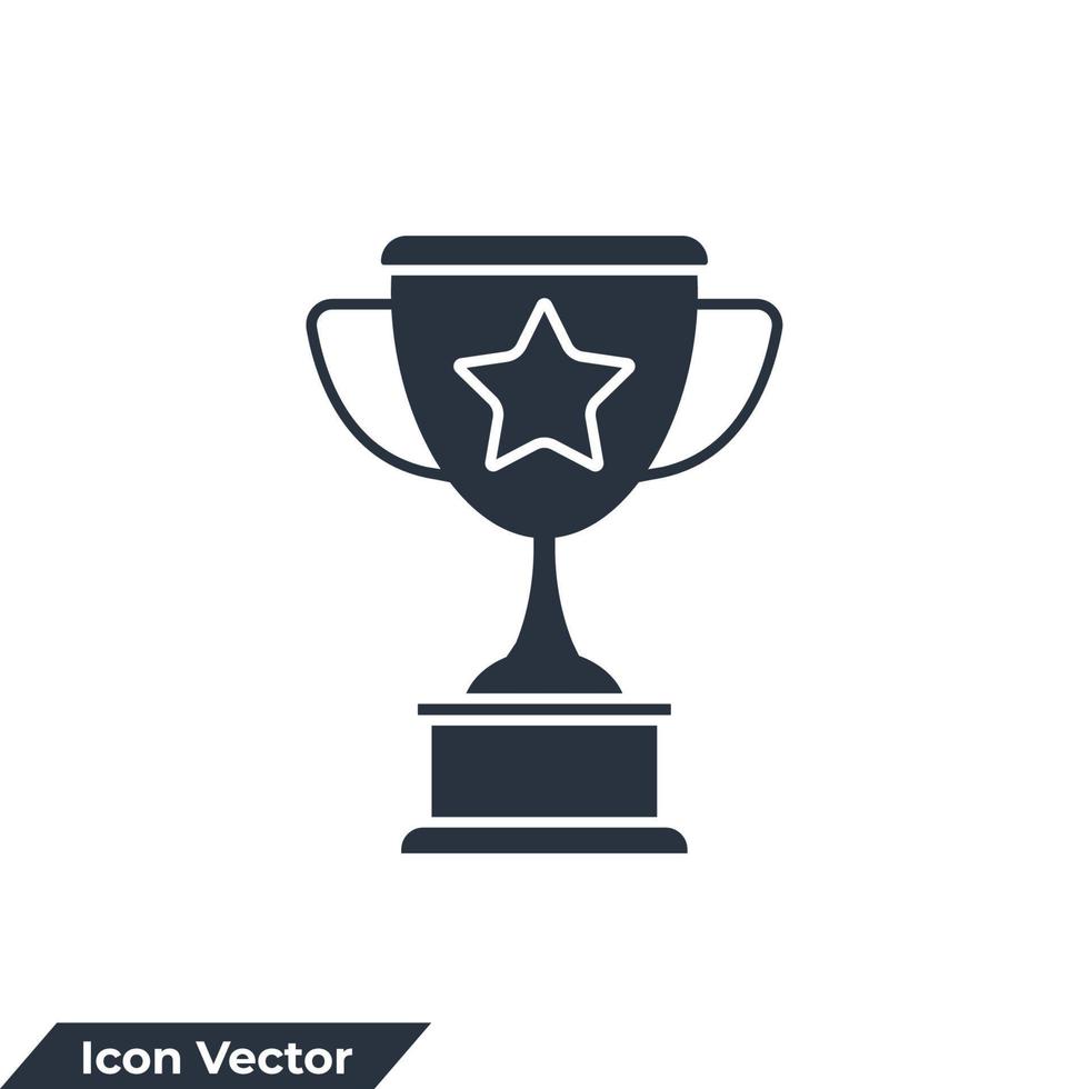 Ilustración de vector de logotipo de icono de trofeo. plantilla de símbolo de copa de trofeo para la colección de diseño gráfico y web