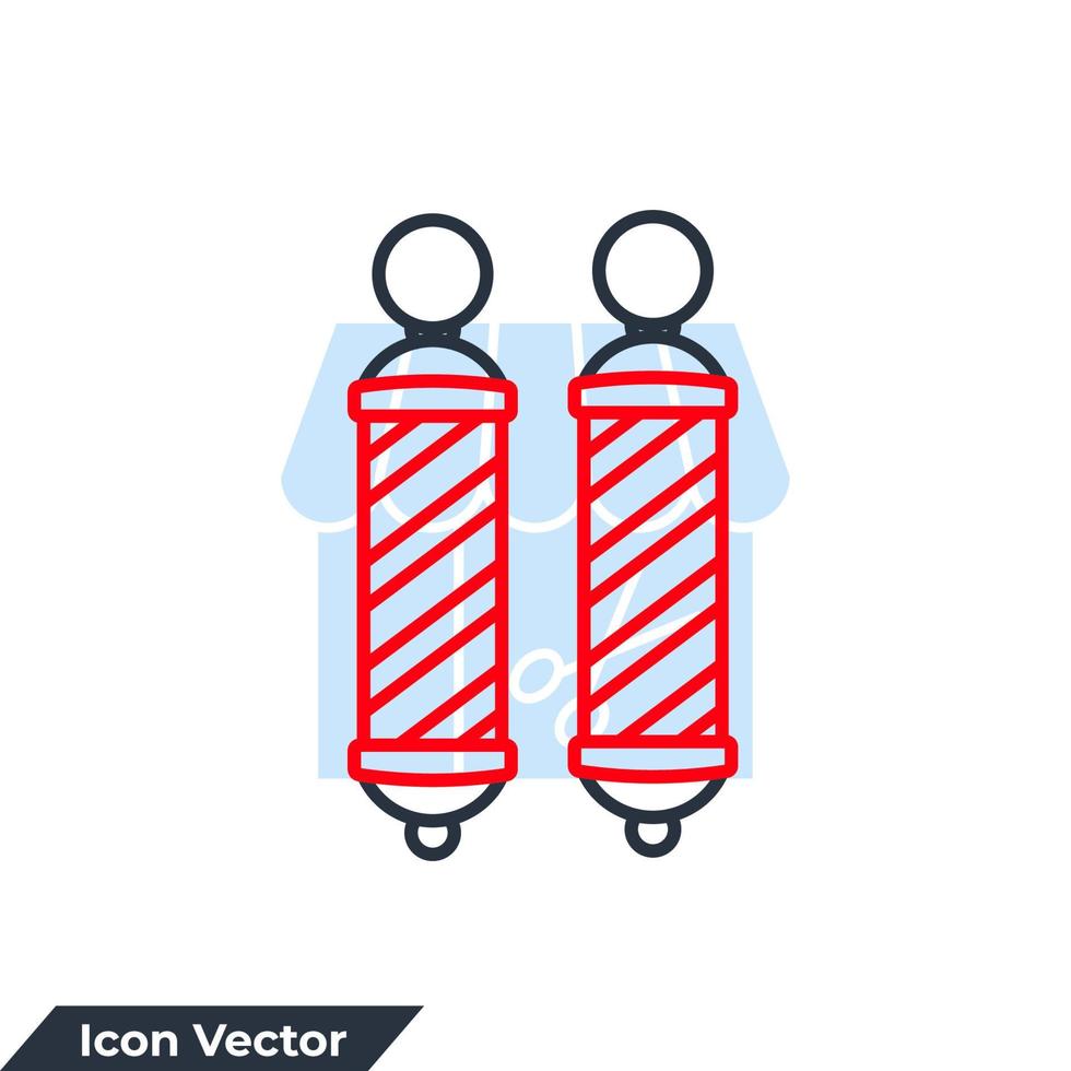 barber pole icon logo vector illustration. barber pole symbol template for graphic and web design collection