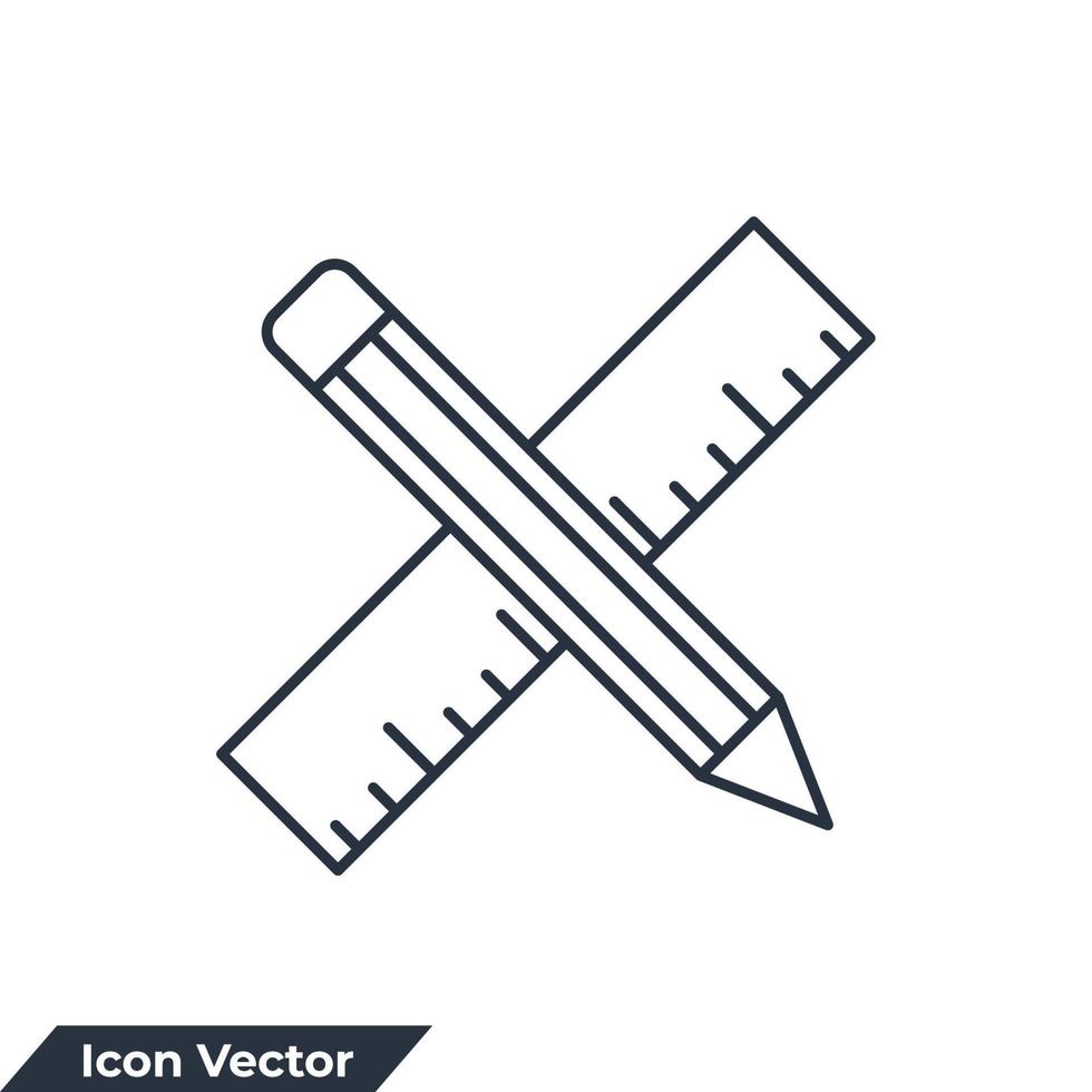 ruler and pencil icon logo vector illustration. Pencil and ruler symbol template for graphic and web design collection