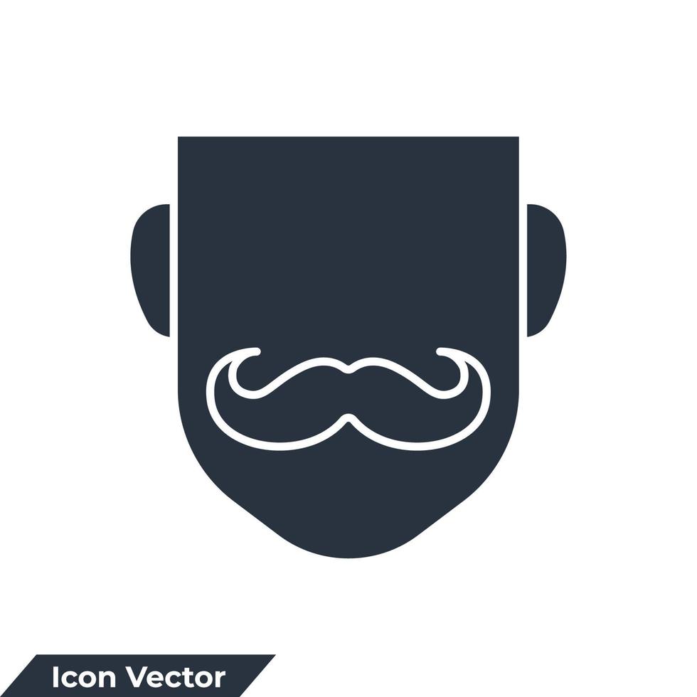 Ilustración de vector de logotipo de icono de bigote. plantilla de símbolo de bigote para la colección de diseño gráfico y web