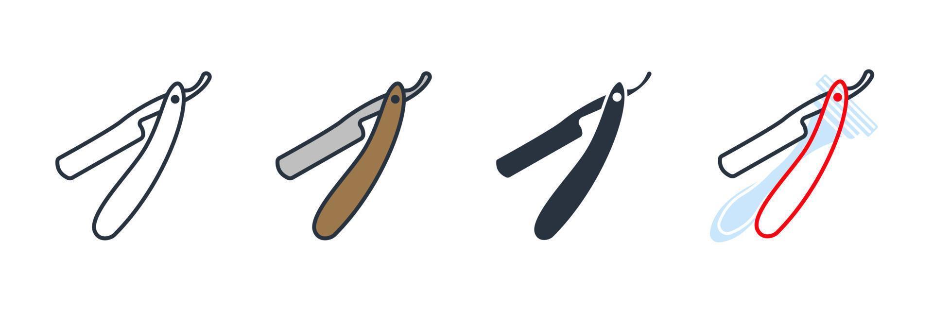 straight razor icon logo vector illustration. straight razor symbol template for graphic and web design collection