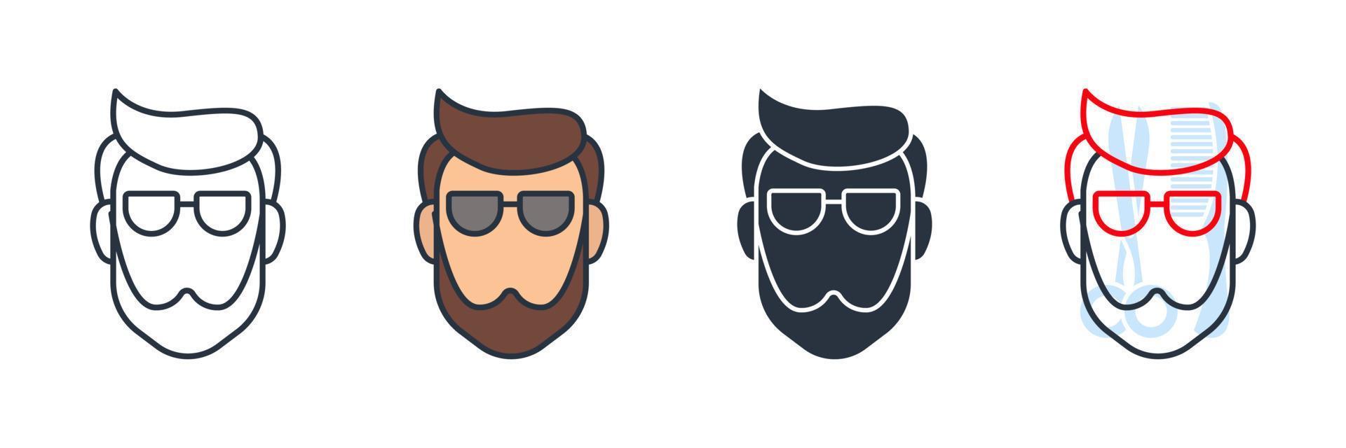 hair cut icon logo vector illustration. gentle man smooth haircut symbol template for graphic and web design collection