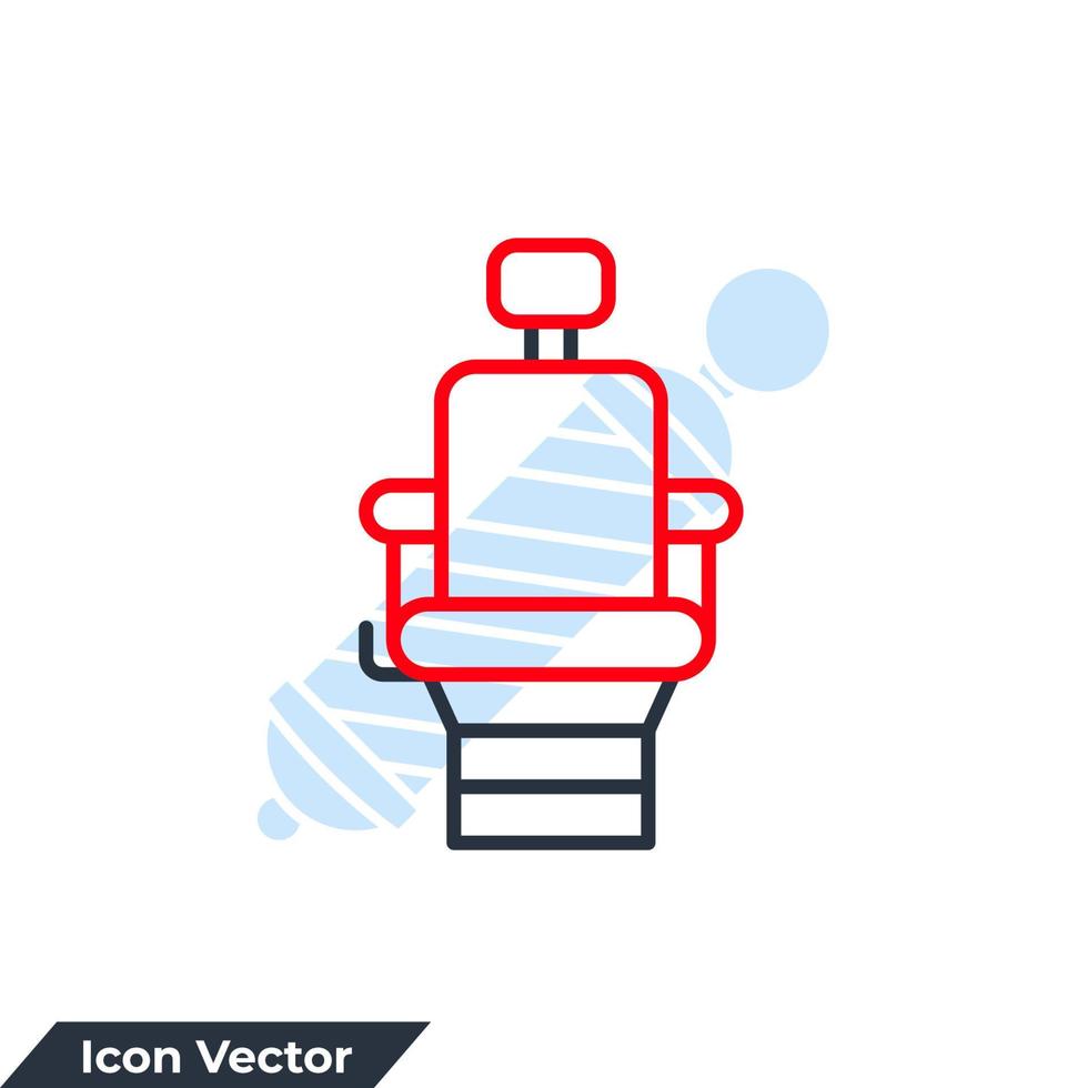 barber chair icon logo vector illustration. Barber shop chair symbol template for graphic and web design collection