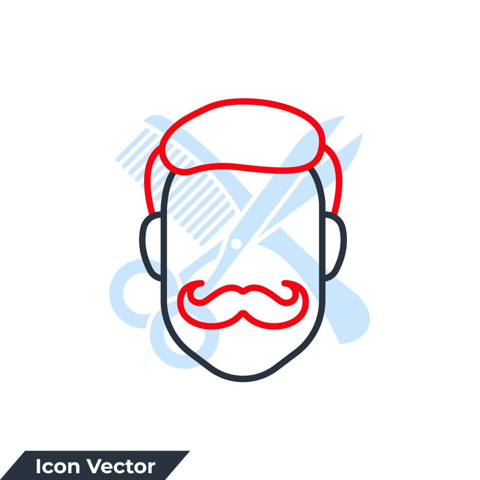 Ilustración de vector de logotipo de icono de corte de pelo. plantilla de símbolo de corte de pelo suave de hombre gentil para la colección de diseño gráfico y web