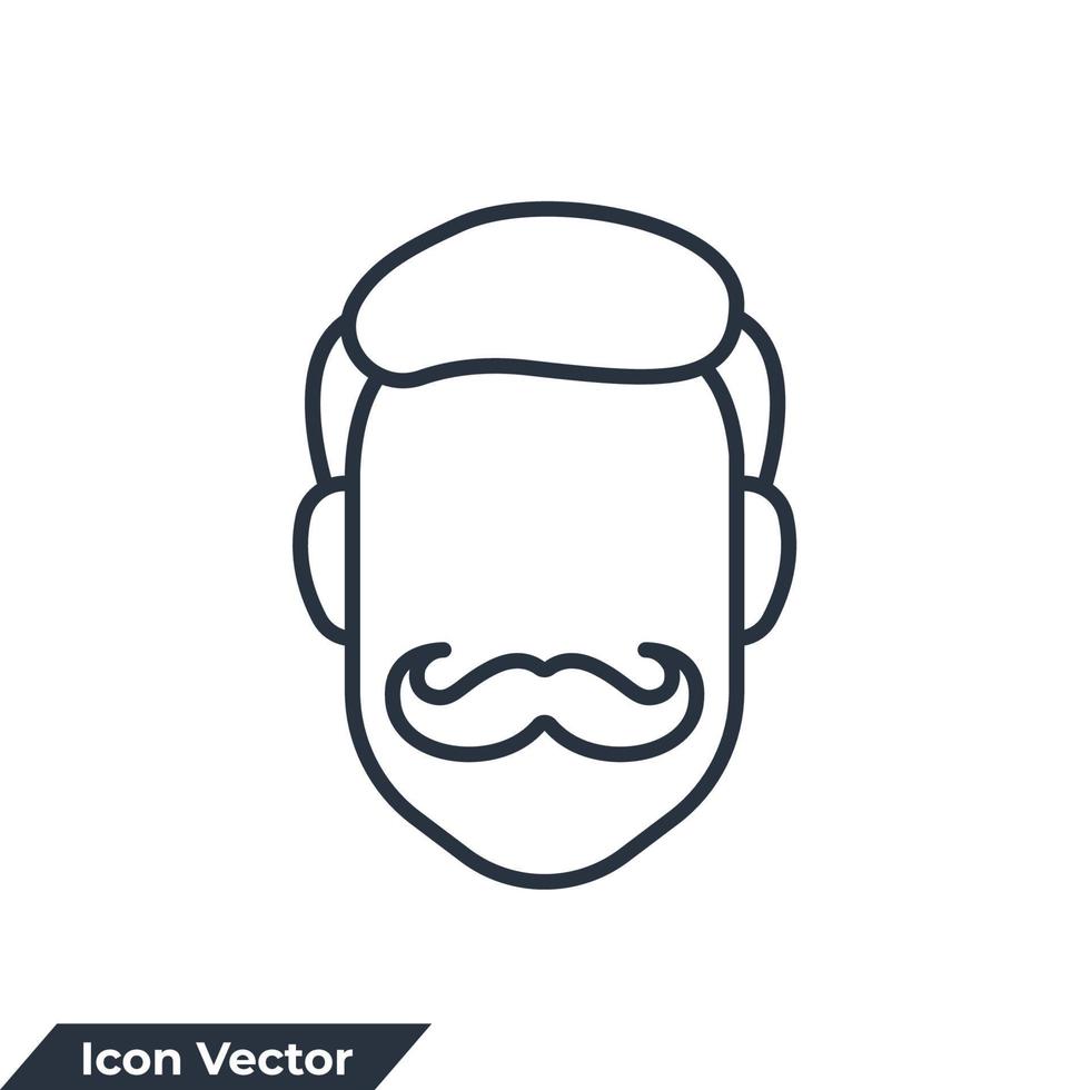 Ilustración de vector de logotipo de icono de corte de pelo. plantilla de símbolo de corte de pelo suave de hombre gentil para la colección de diseño gráfico y web