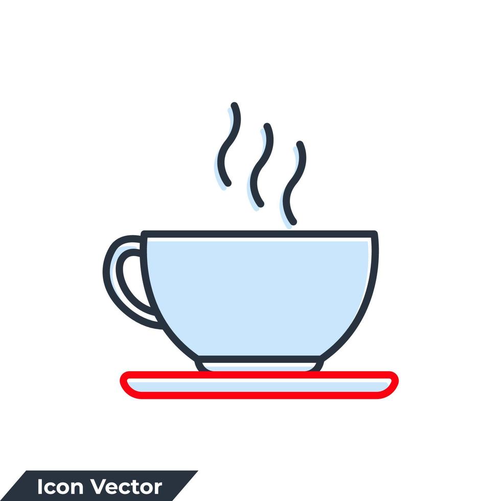 Ilustración de vector de logotipo de icono de taza de café. plantilla de símbolo de taza de café para la colección de diseño gráfico y web