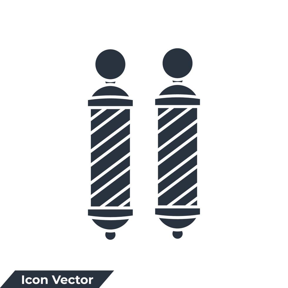 barber pole icon logo vector illustration. barber pole symbol template for graphic and web design collection