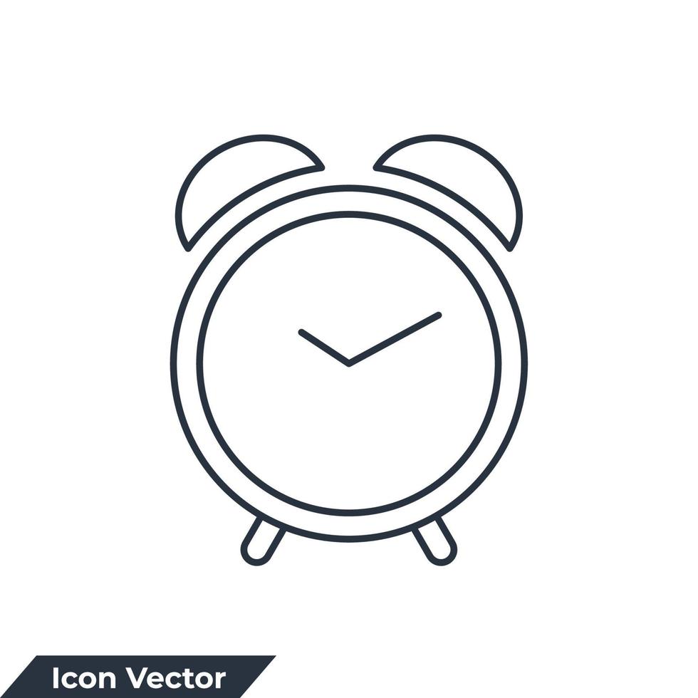 ilustración de vector de logotipo de icono de reloj de alarma. plantilla de símbolo de llamada de despertador para colección de diseño gráfico y web