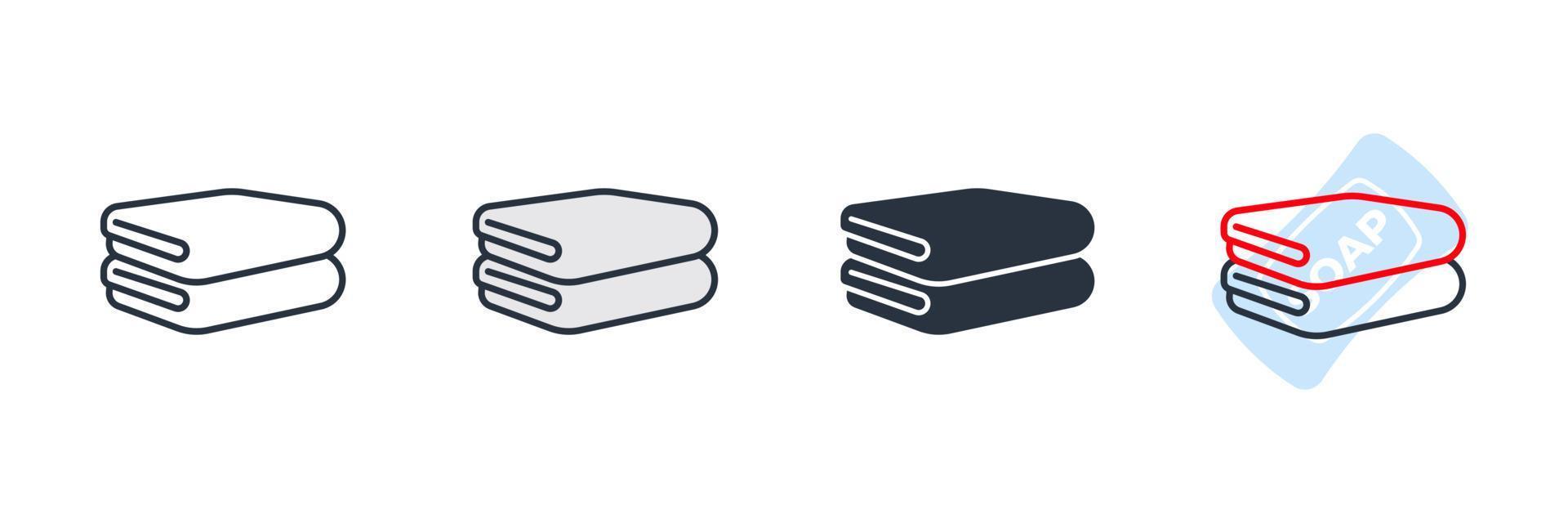 icono de toalla logo vector ilustración. plantilla de símbolo de toallas dobladas para la colección de diseño gráfico y web