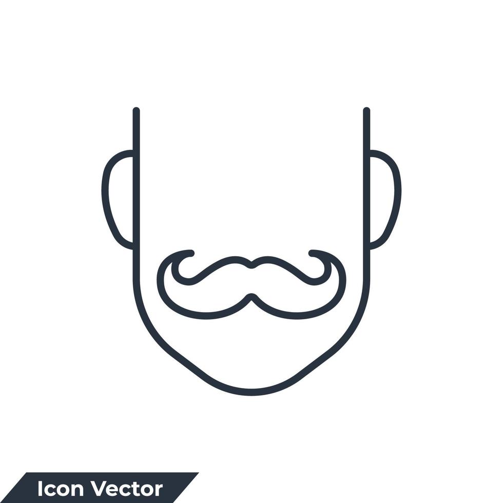 Ilustración de vector de logotipo de icono de bigote. plantilla de símbolo de bigote para la colección de diseño gráfico y web