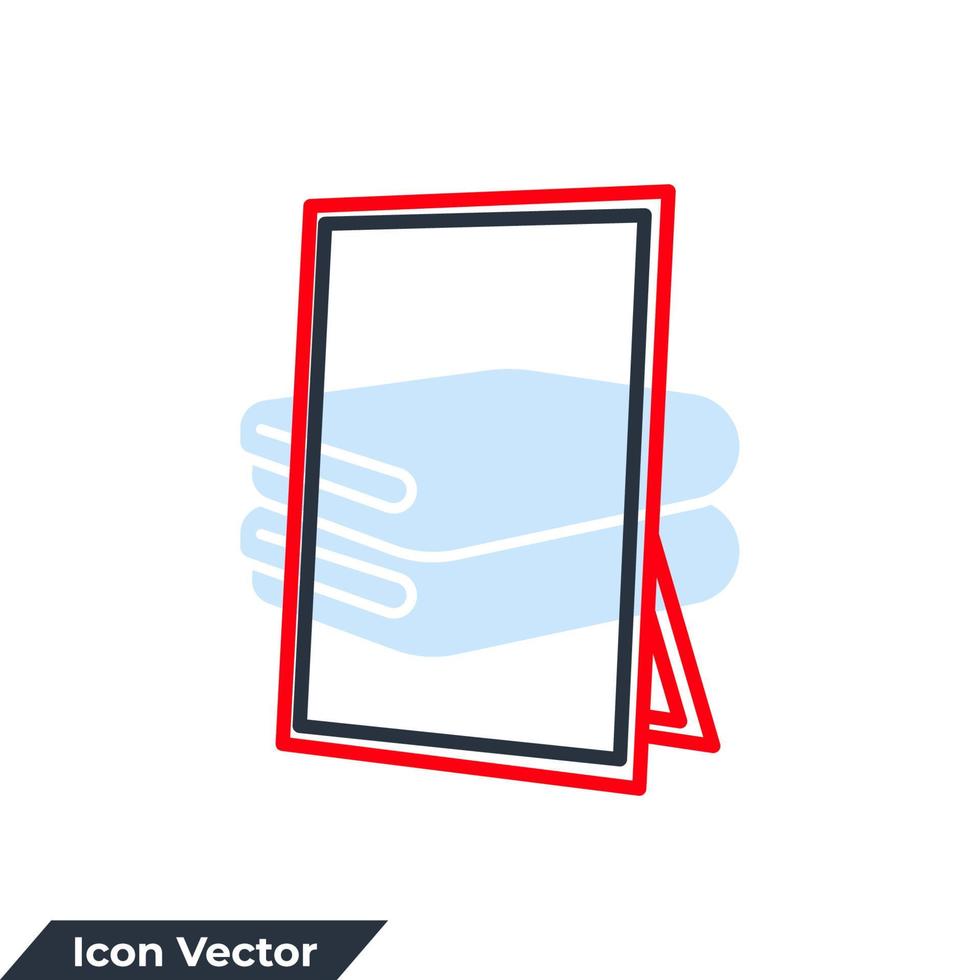 mirror icon logo vector illustration. mirror symbol template for graphic and web design collection