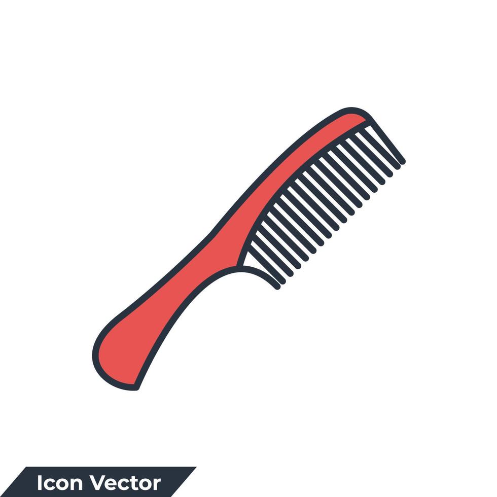 peine icono logo vector ilustración. plantilla de símbolo de peine para la colección de diseño gráfico y web