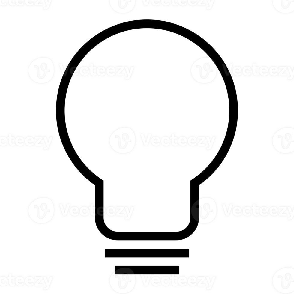 simple bulb icon design for line art design png