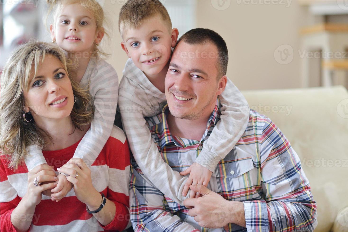 happy young family at home photo