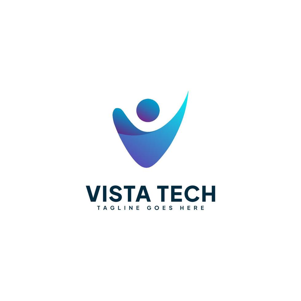 plantilla de logotipo de letra v vista vector