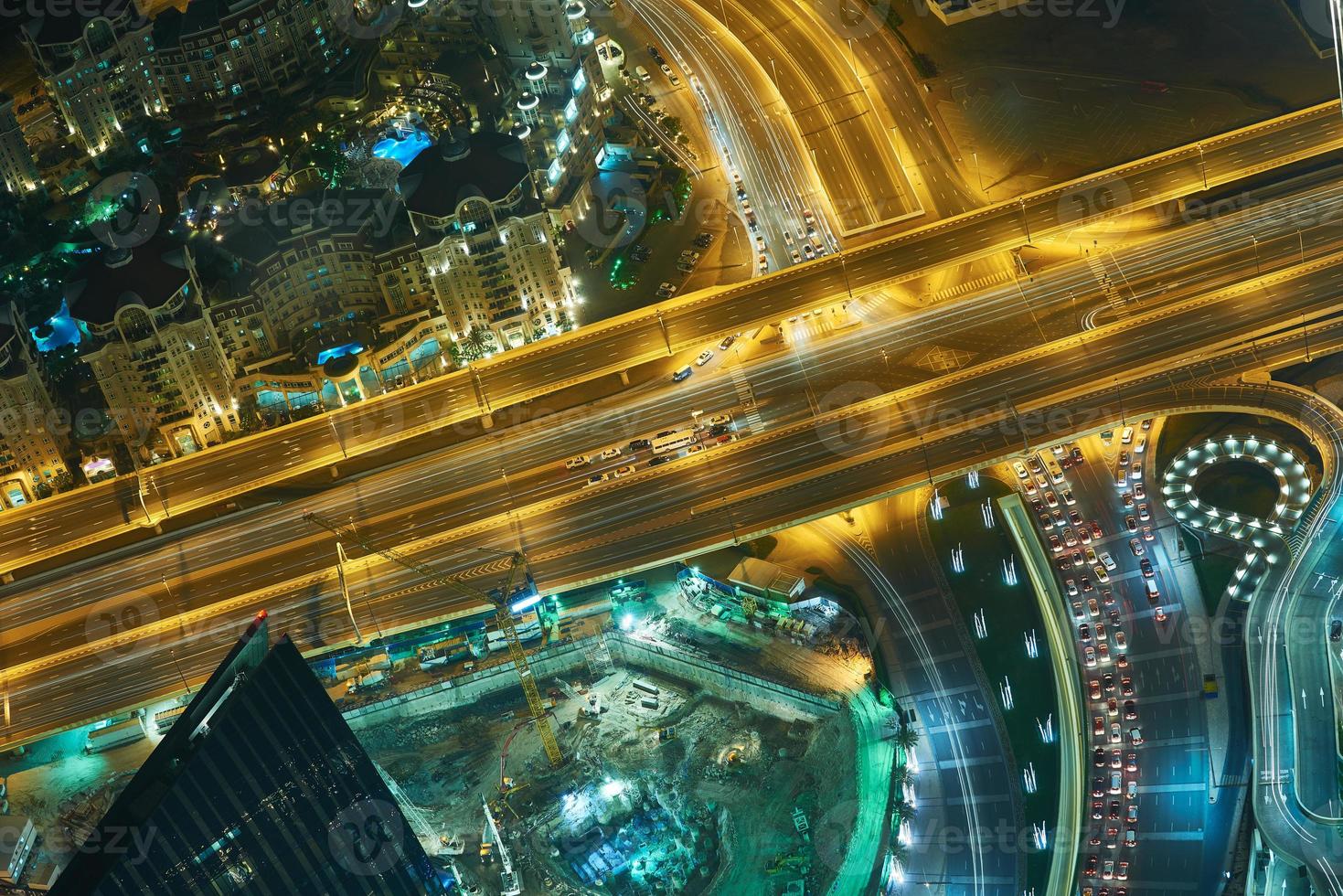 Dubai night skyline photo