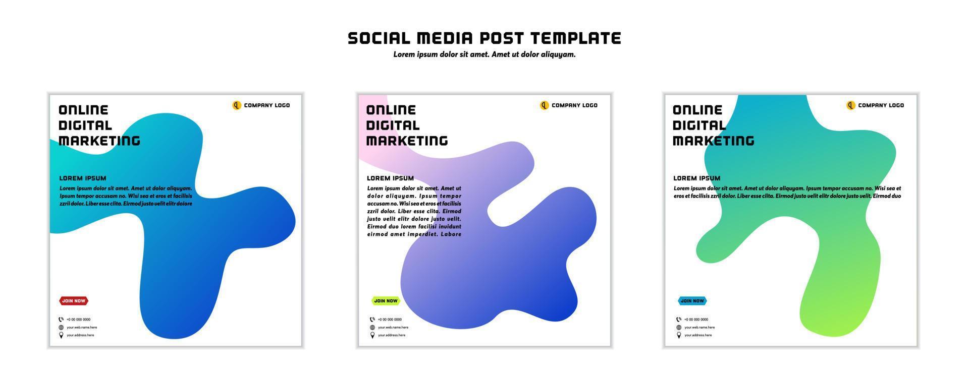 Social media post template modern design, for digital marketing online or poster marketing template vector