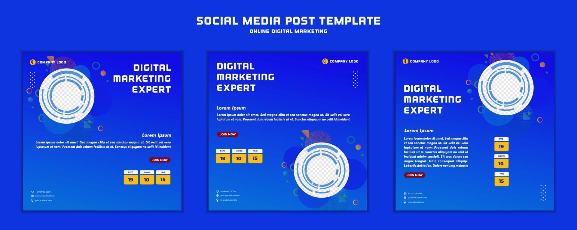 Social media post template modern design, for digital marketing online or poster marketing template vector