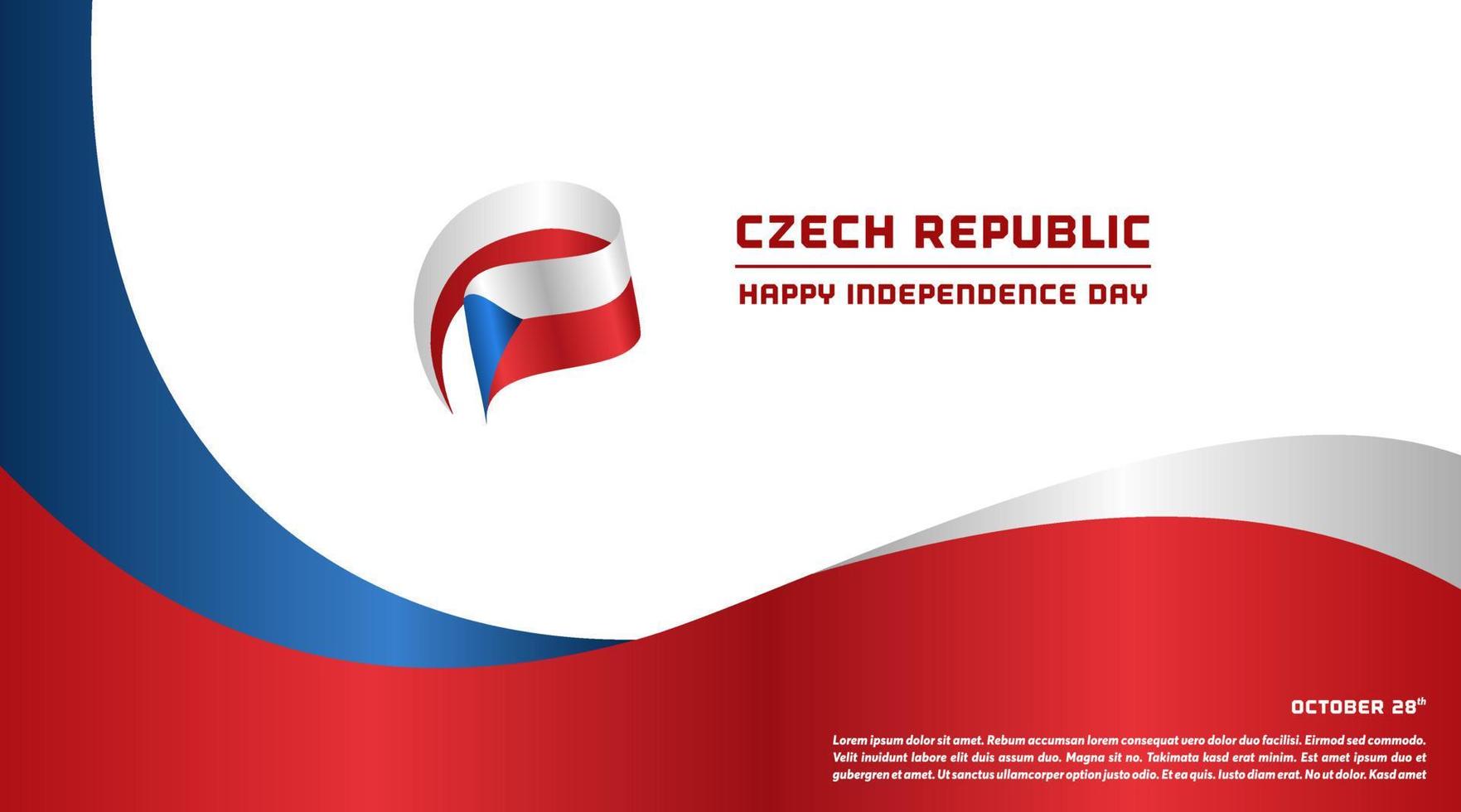 Independence Day of Czech Republic Vector Illustration, celebrate day background