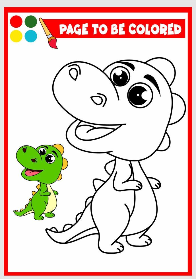 coloring book for kids. cute dino vector