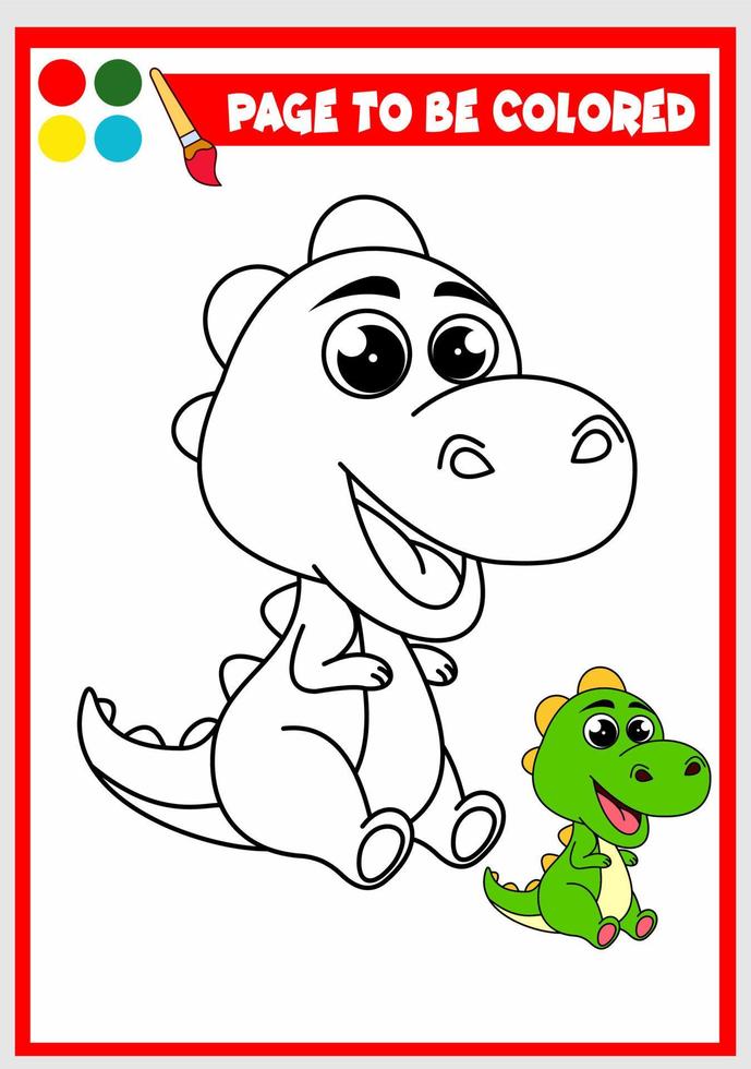 coloring book for kids. cute dino vector