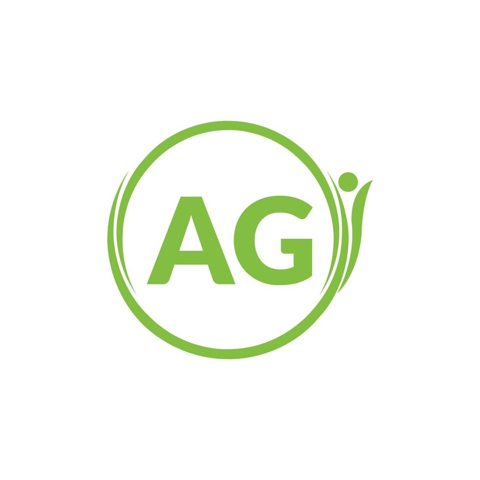 logotipo de agricultura y naturaleza, plantilla de diseño de logotipo de carta ag, diseño de logotipo, plantilla de logotipo, logotipo moderno y profesional, diseño de logotipo creativo y corporativo, diseño de logotipo abstracto y mínimo, logotipo vector