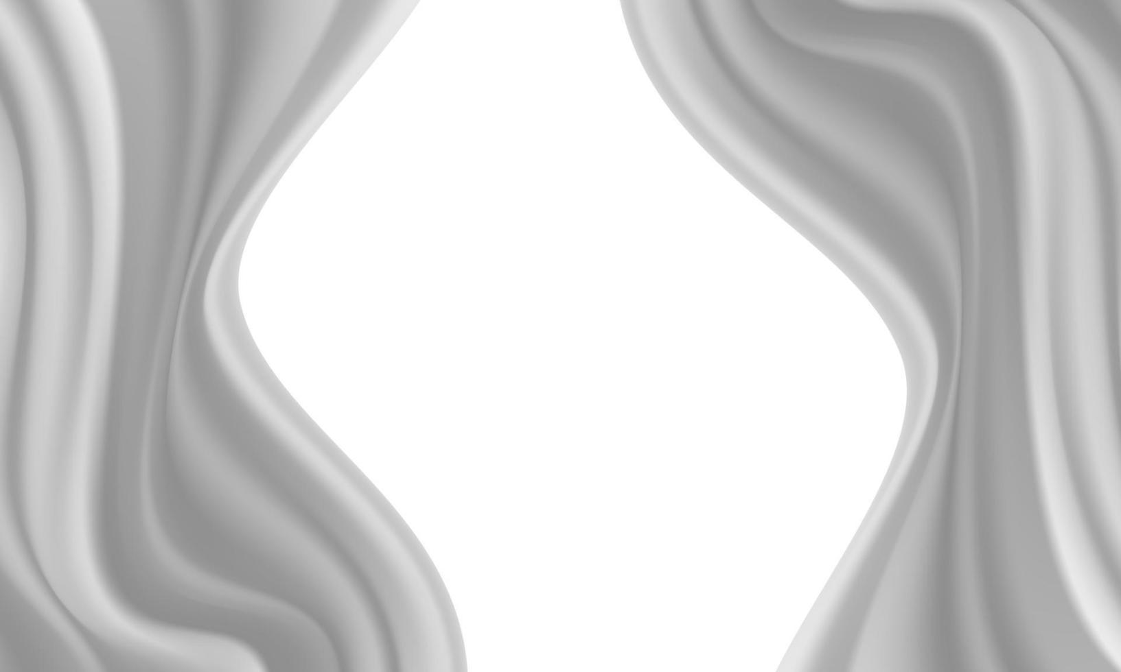 Realistic white fabric wave with blank space background luxury vector