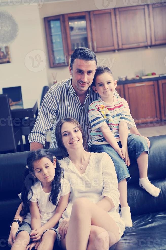 young family at home photo