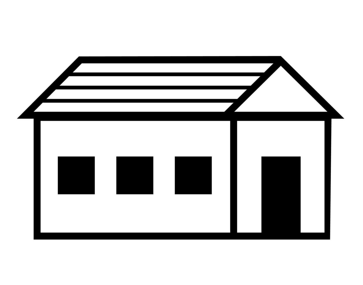 ilustración del icono de la casa. blanco y negro, monocromo, simple ilustración exterior de la casa. diseño de icono de inicio simple para sus proyectos de diseño. vector