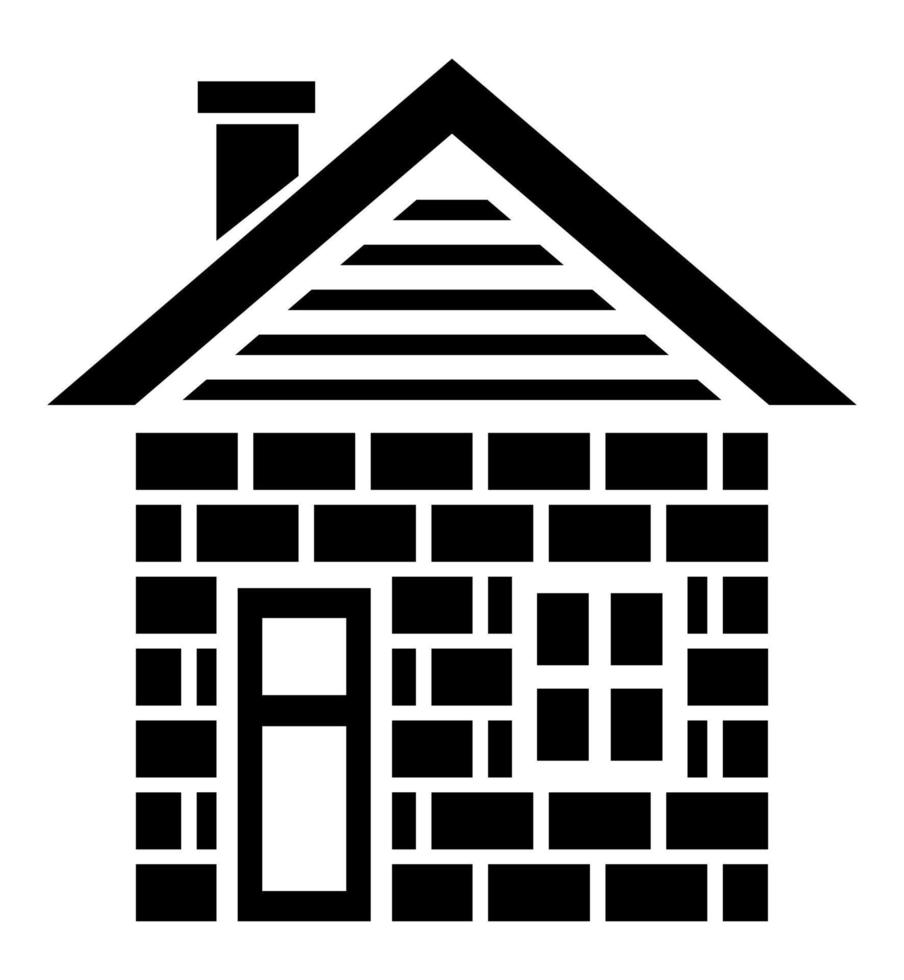 House icon illustration. Black and white, monochrome, simple house exterior illustration. Simple home icon design for your design projects. vector