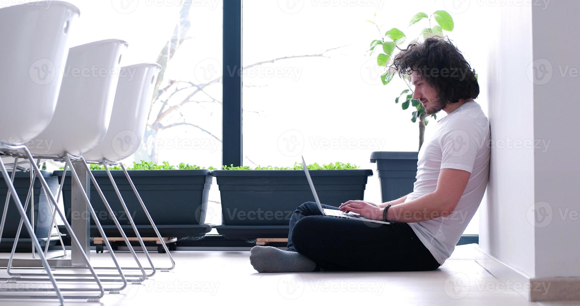 man enjoying relaxing lifestyle photo