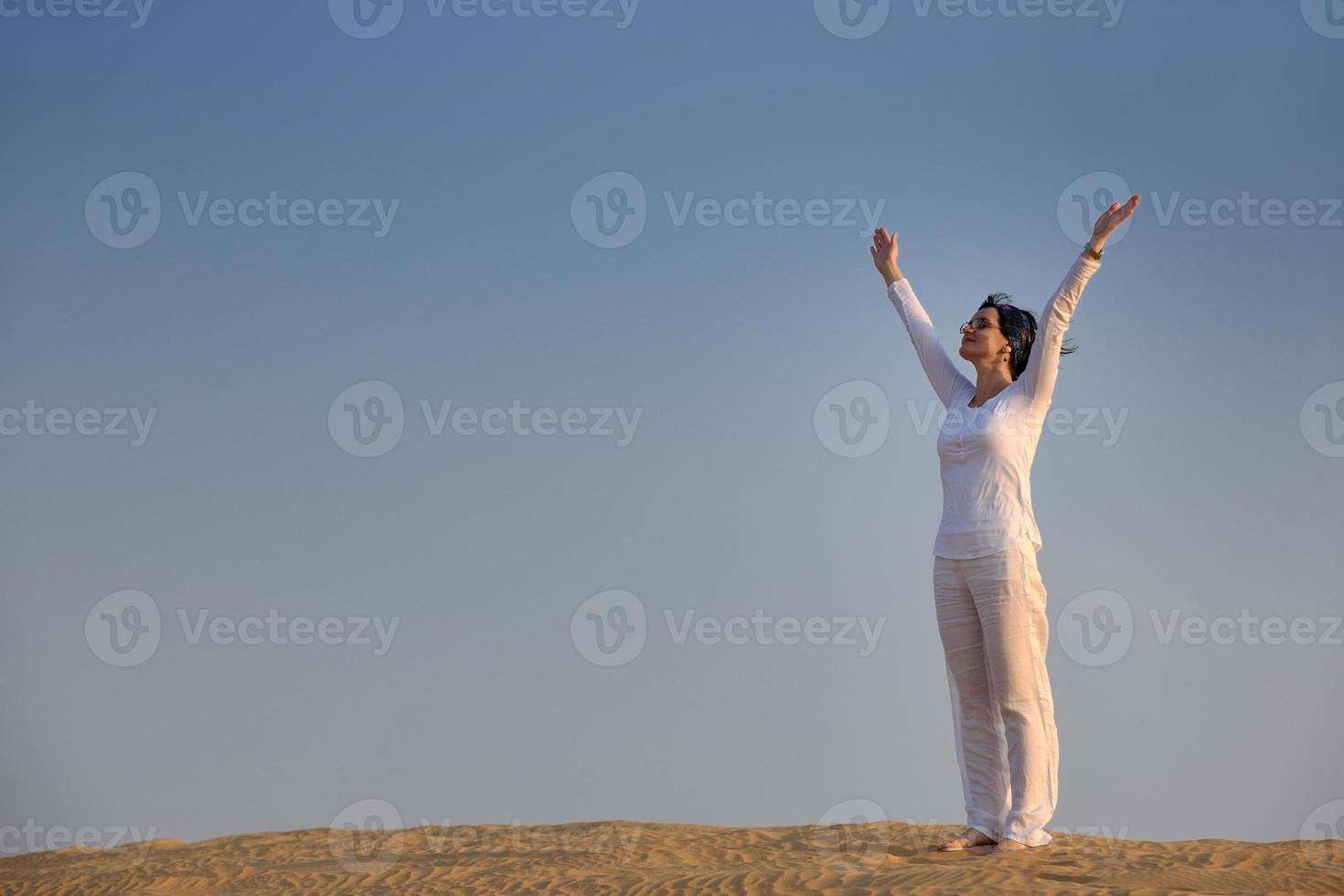 woman relax in desert photo