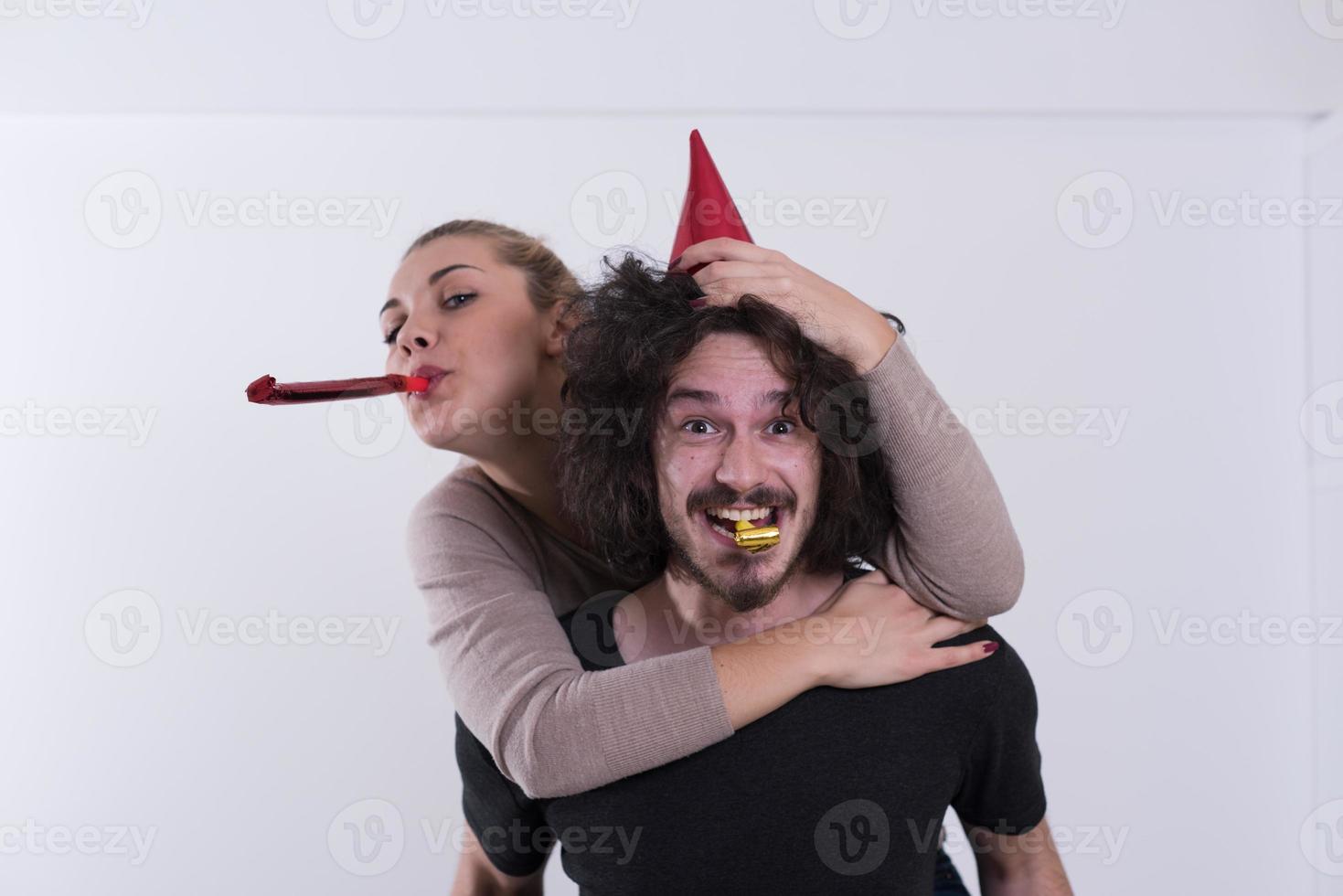 romantic couple celebrating photo