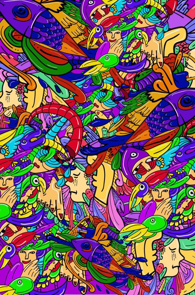 fondo abstracto colorido dibujado a mano, adecuado para la decoración de paredes, carteles, publicaciones en medios sociales, papeles pintados, carteles, ropa de serigrafía y otros vector