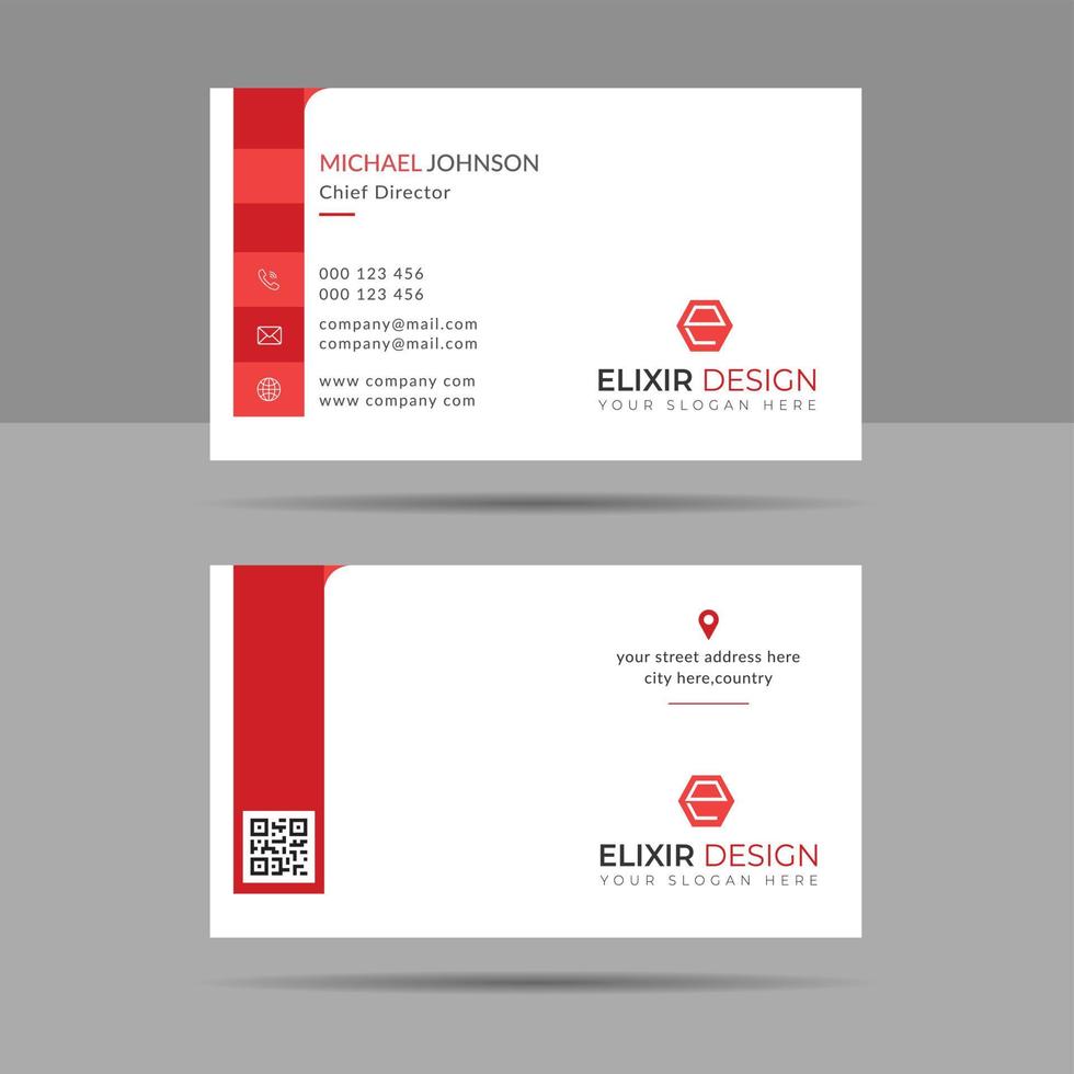 Corporate professional business card template, size 3.5x2 vector