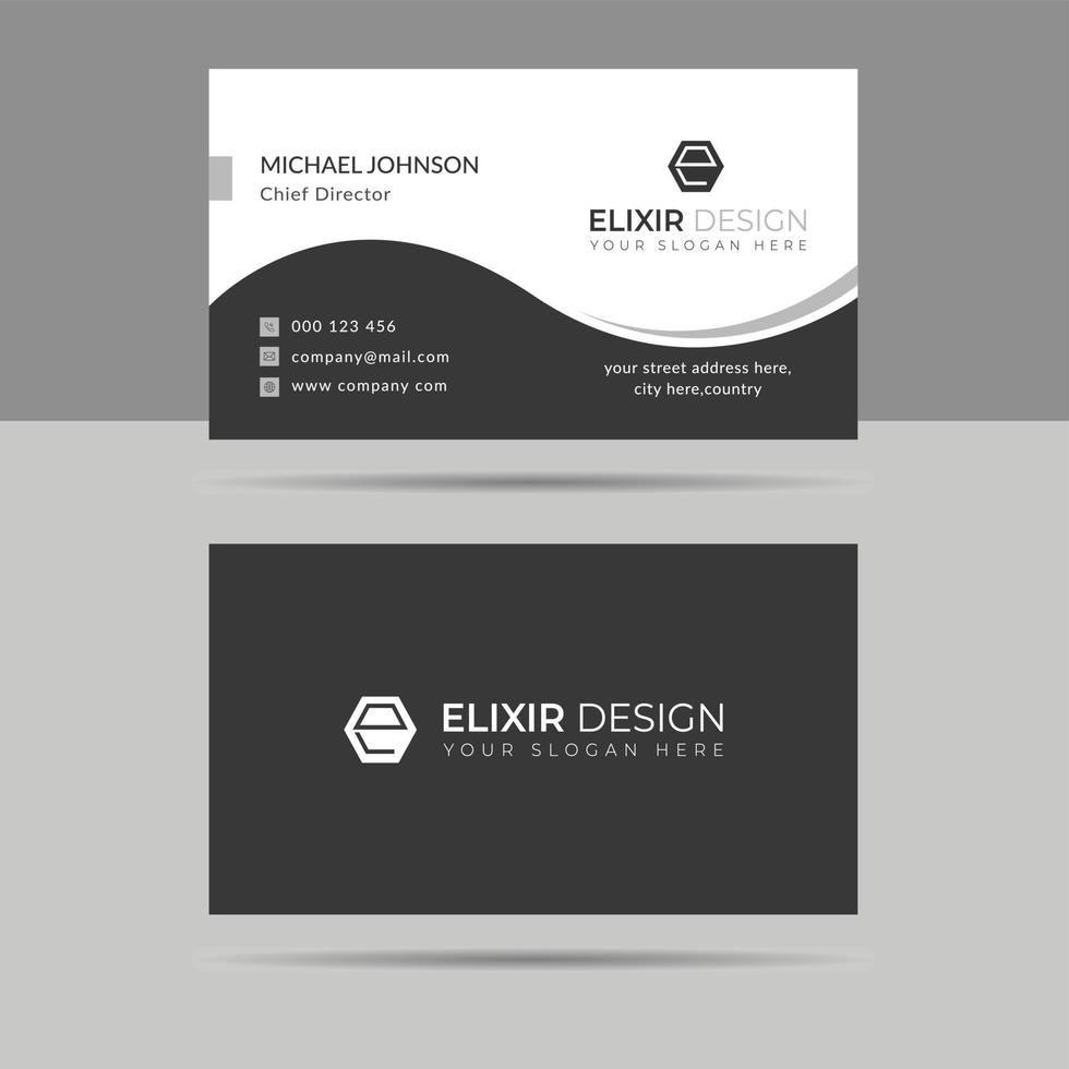 Corporate professional business card template, size 3.5x2 vector