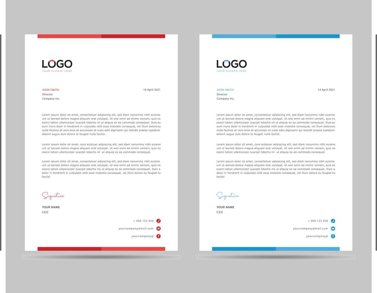 A4 size free letterhead template vector