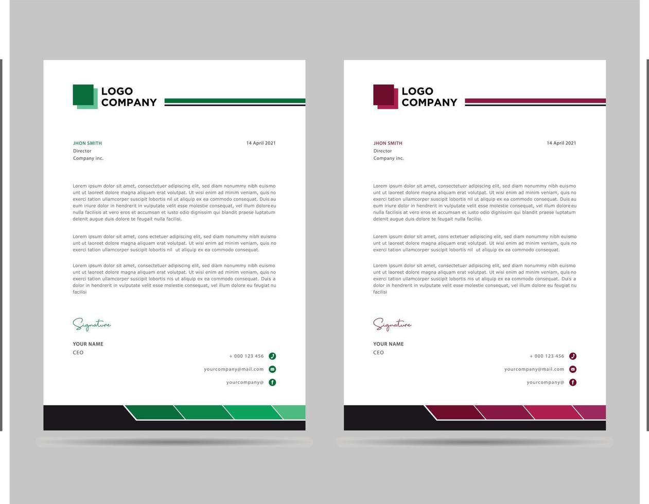 A4 size free letterhead template vector