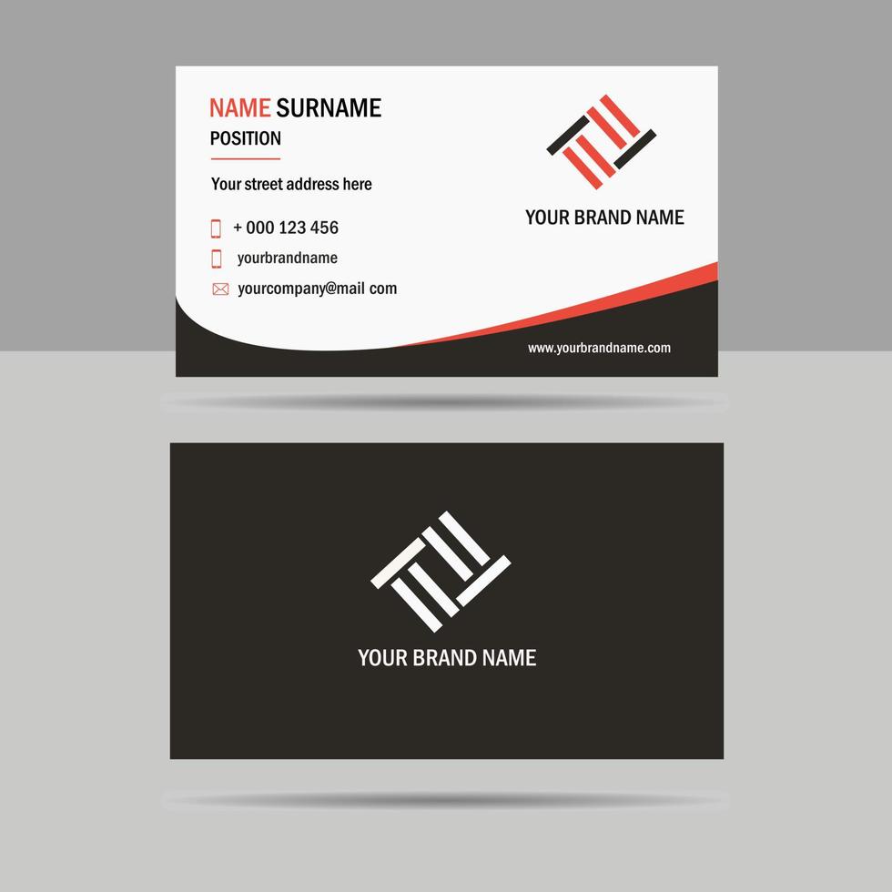 corporate business card template design vector