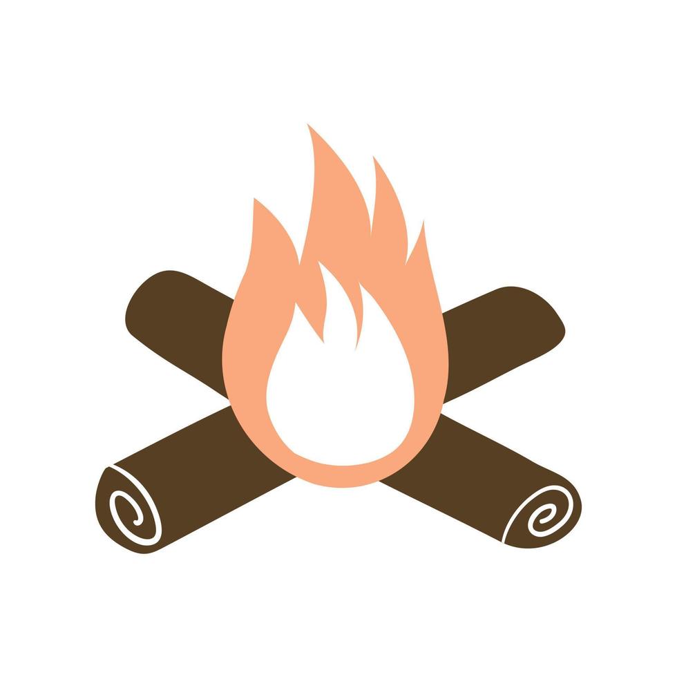 Bonfire in a simple cartoon style. vector